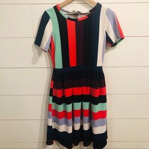 LulaRoe Multicolored Striped Amelia Dress